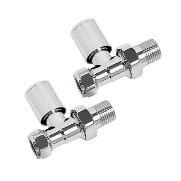 Cylindrical straight angle radiator valves