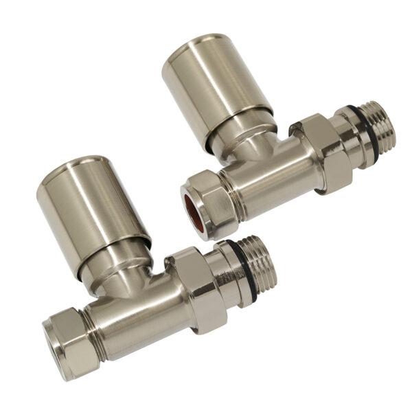 Cylindrical straight angle radiator valves