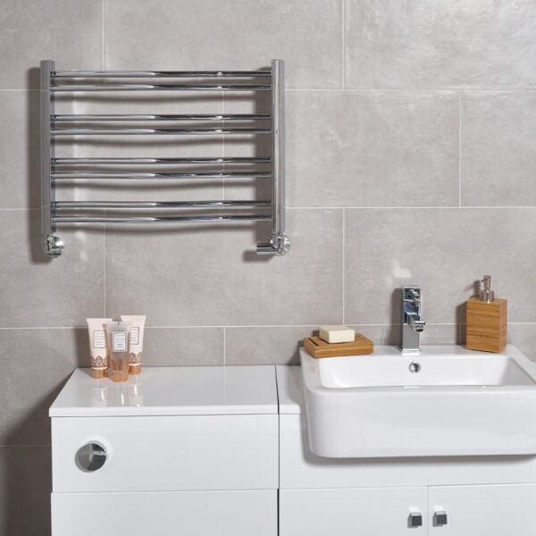 Modern compact space saving bathroom towel rail